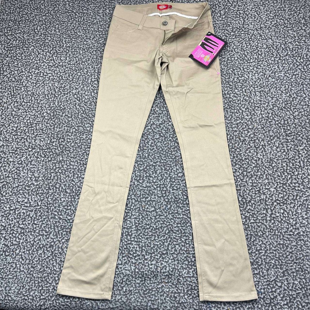 Dickies Girl Pants Women 1 Classic Skinny Low Rise Stretch Chinos 29x32 New
